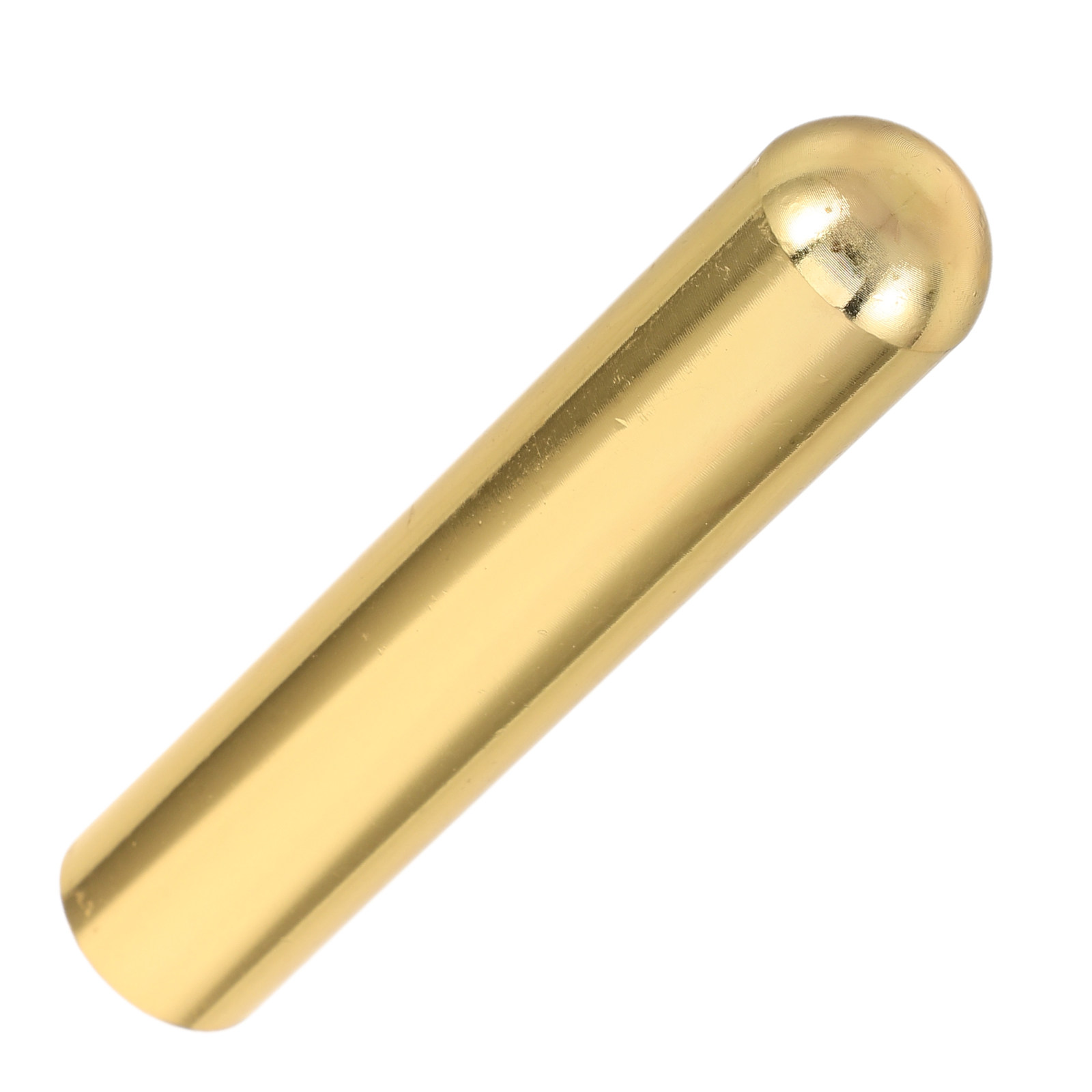 Guitar Slide Tube - 中型ソリッドスチール製ギタースライド、ゴールド仕上げの円筒形チューブフィンガースライド、穴付き、エレクトリック・アコースティックギターアクセサリー用