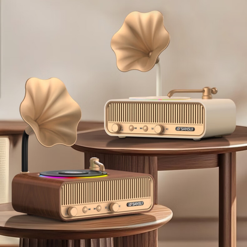 Apple Music Audio Quality - V13 ワイヤレス Bluetooth スピーカーレトロ蓄音機卓上 Hi-Fi システムオーディオシステム高品質サウンドホームリビングルームプレーヤー