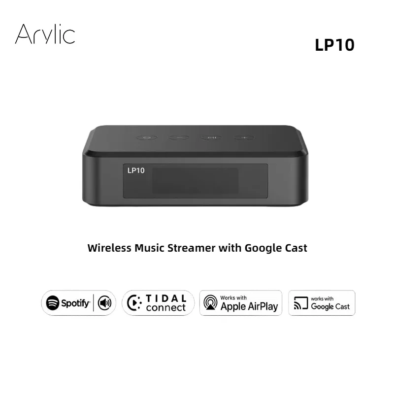 Audio Music Google - Arylic LP10 ワイヤレスミュージックストリーマー、Google Cast対応、お気に入りアプリからのストリーミング、ディスプレイパネル、デジタル＆アナログ出力、マルチルーム対応