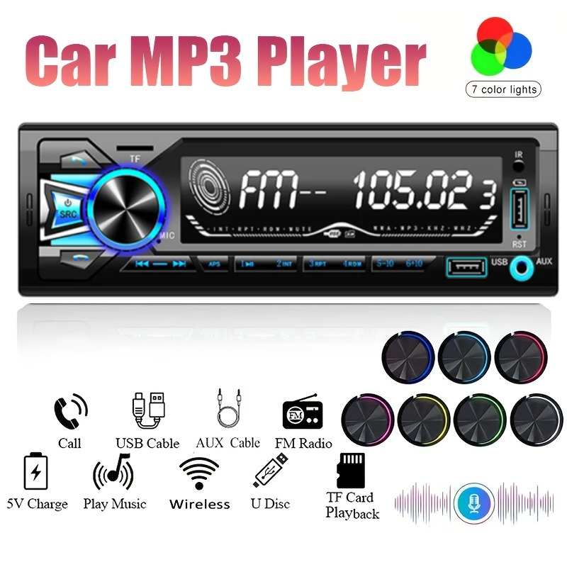Audio Music Mp3 Free - 1DIN インダッシュ FM カーラジオステレオ、デジタルオーディオ音楽ステレオカープレーヤーラジオ MP3 プレーヤー、バッテリーなし