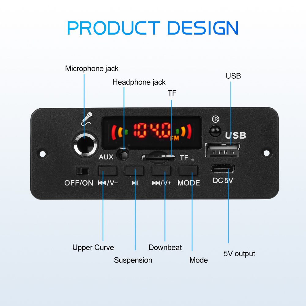Bluetooth 5.0を搭載した車の音楽プレーヤー,パワ - Audio Music Mp3 Free のレビューと価格