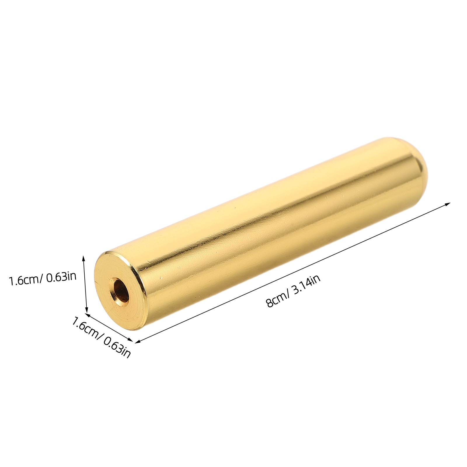 中型ソリッドスチール製ギタースライド、ゴールド仕上げの円筒形 - Guitar Slide Tube のレビューと価格