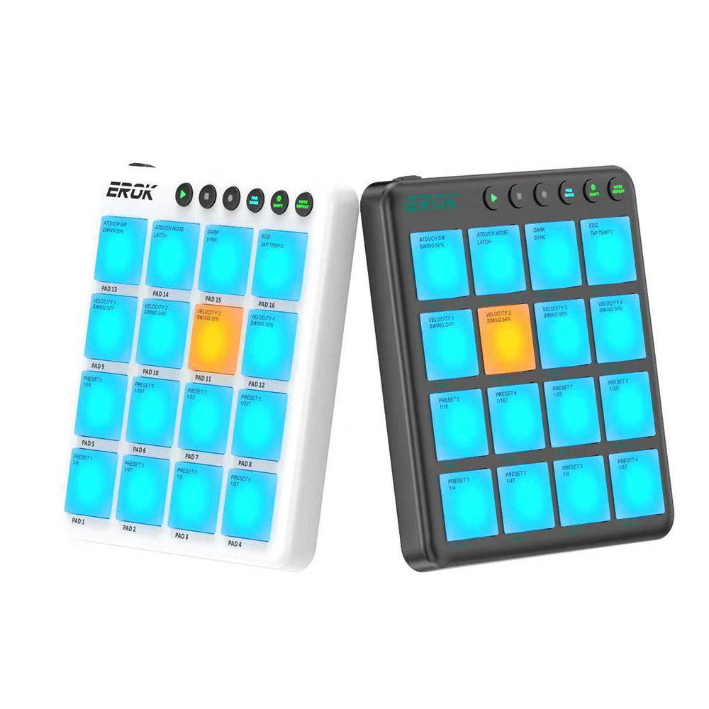 EROK ワイヤレス16パッドMIDIコントローラー USB - Midi Controller Pad のレビューと価格
