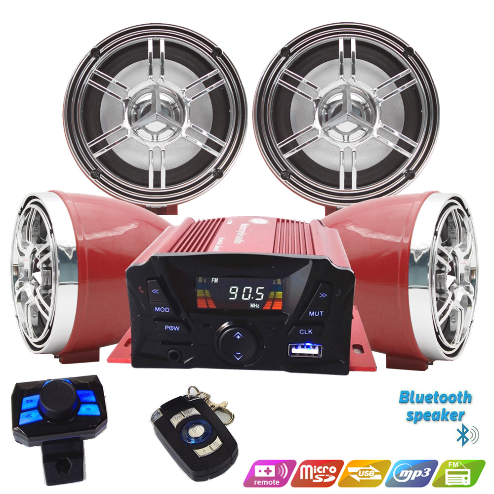 12V 4チャンネル UTV ATV ゴルフカート バイク用 - Audio Music To Mp3 のレビューと価格