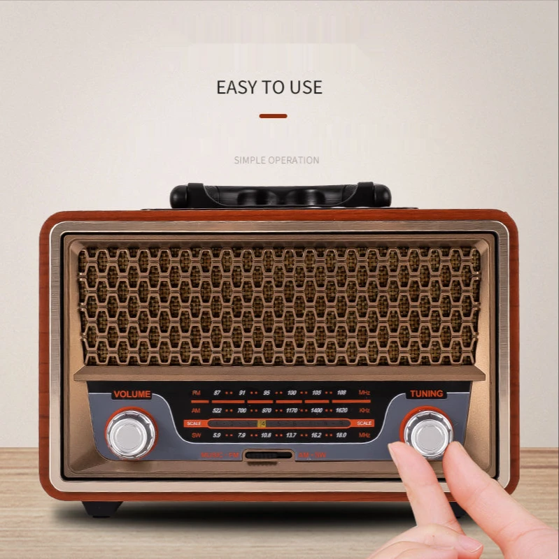 高品質木製ポータブルラジオミュージックプレーヤー AM/FM - Apple Music Audio Quality のレビューと価格