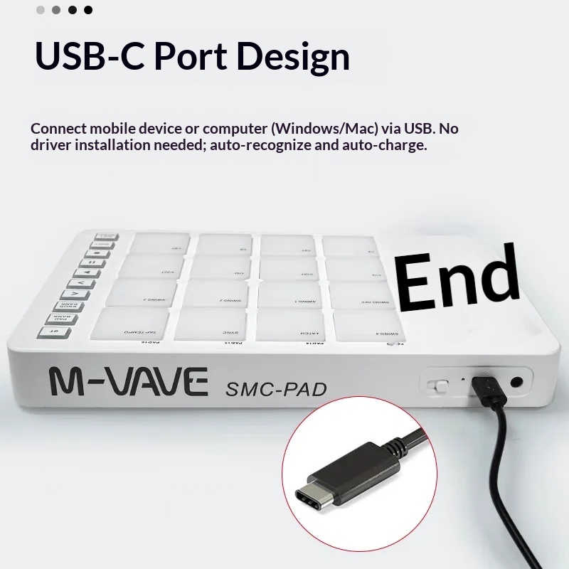 M Vave Smc Pad16 ワイヤレスMIDIパッドコ - Midi Controller Pad のレビューと価格