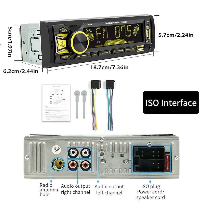 1DIN インダッシュ FM カーラジオステレオ、デジタルオ - Audio Music Mp3 Free のレビューと価格